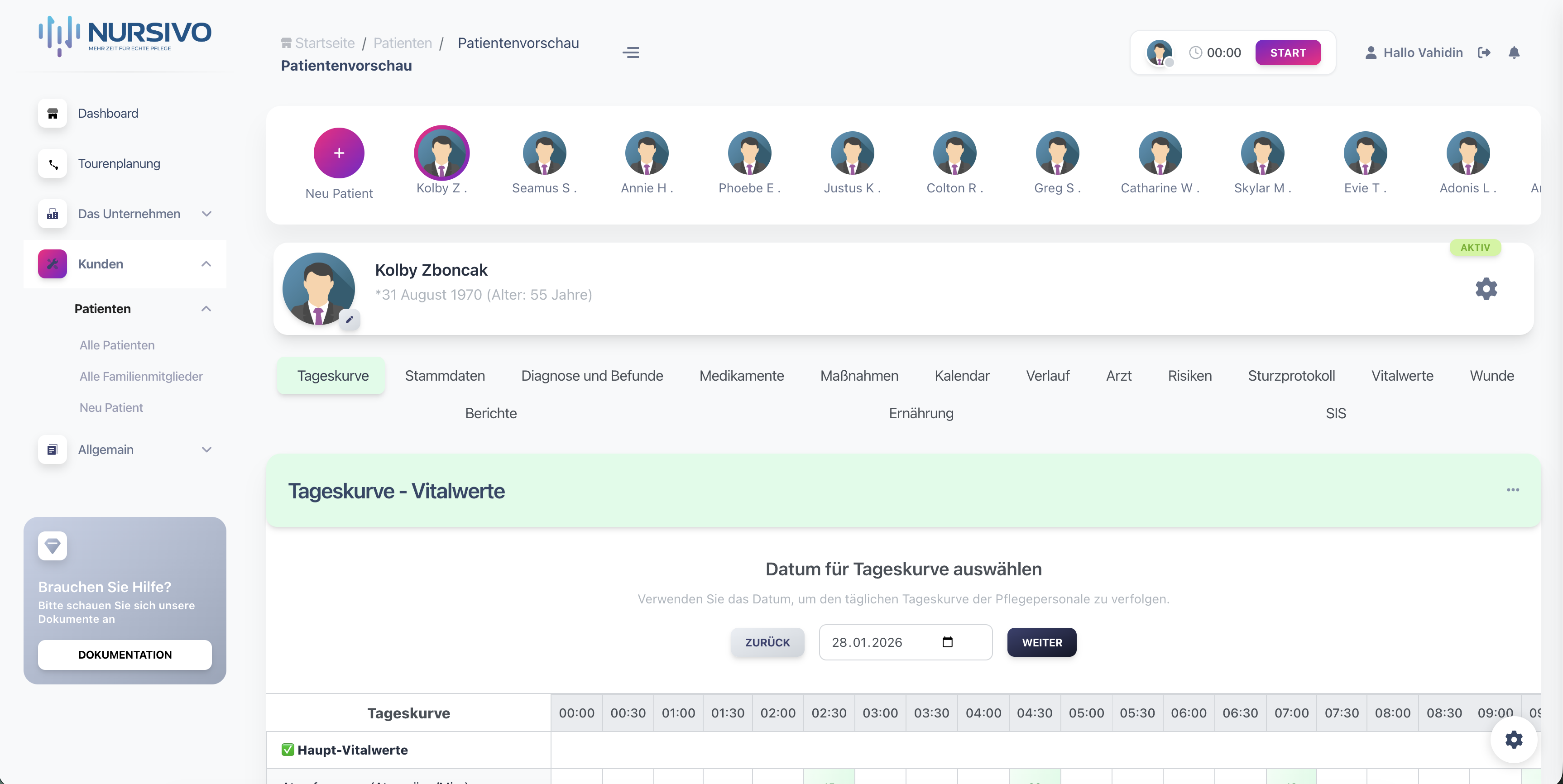 Pflegeplanung und Dokumentation in Nursivo auf Desktop